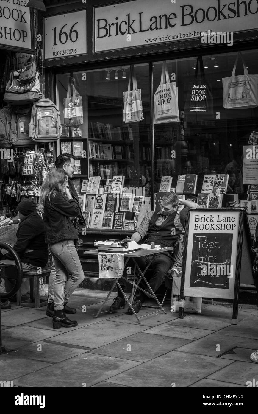 Il poeta Brick Lane Foto Stock