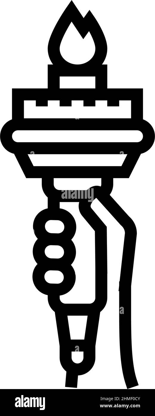 illustrazione vettoriale dell'icona della linea della statua della libertà Illustrazione Vettoriale