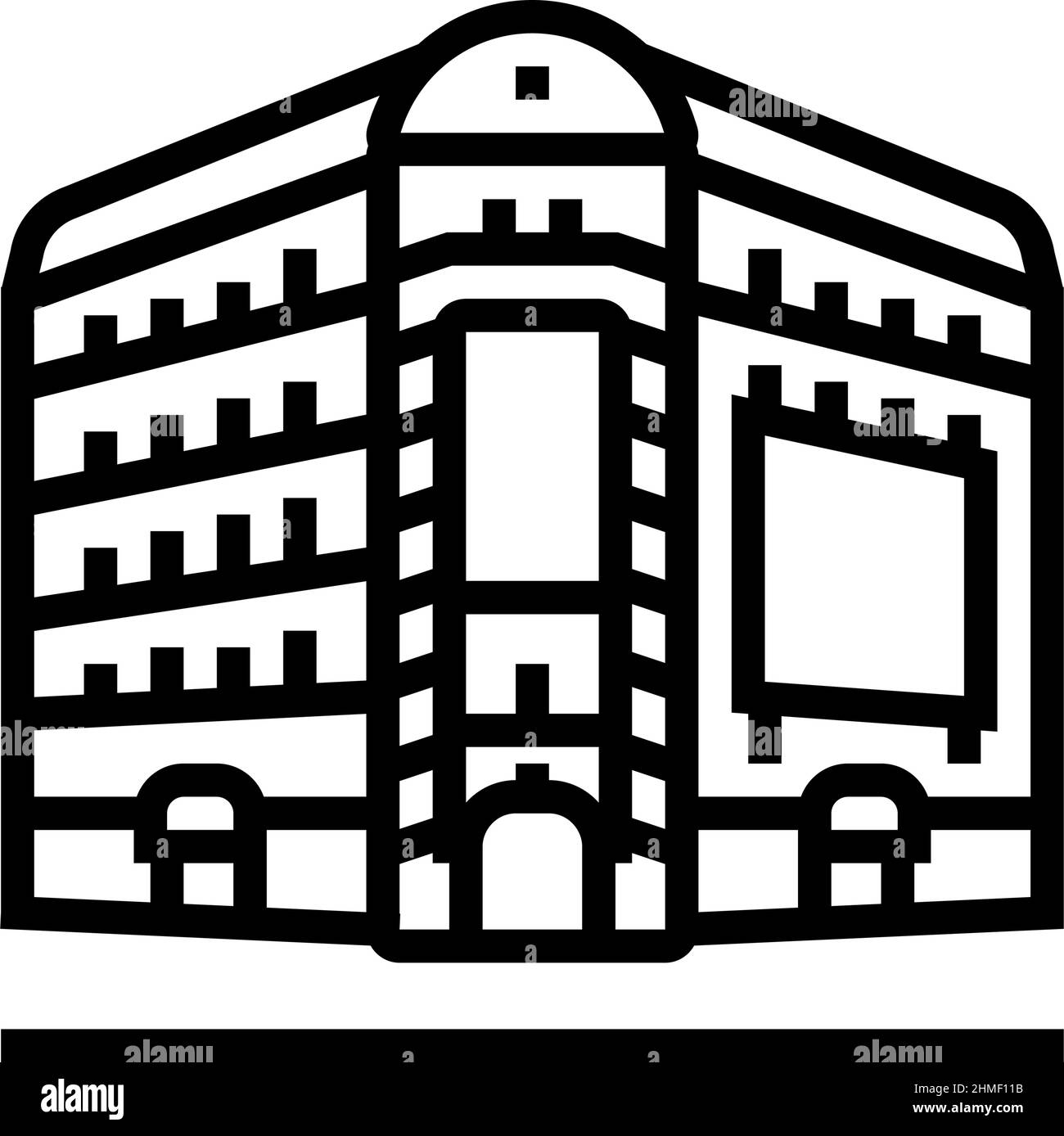 illustrazione vettoriale dell'icona di broadway new york line Illustrazione Vettoriale