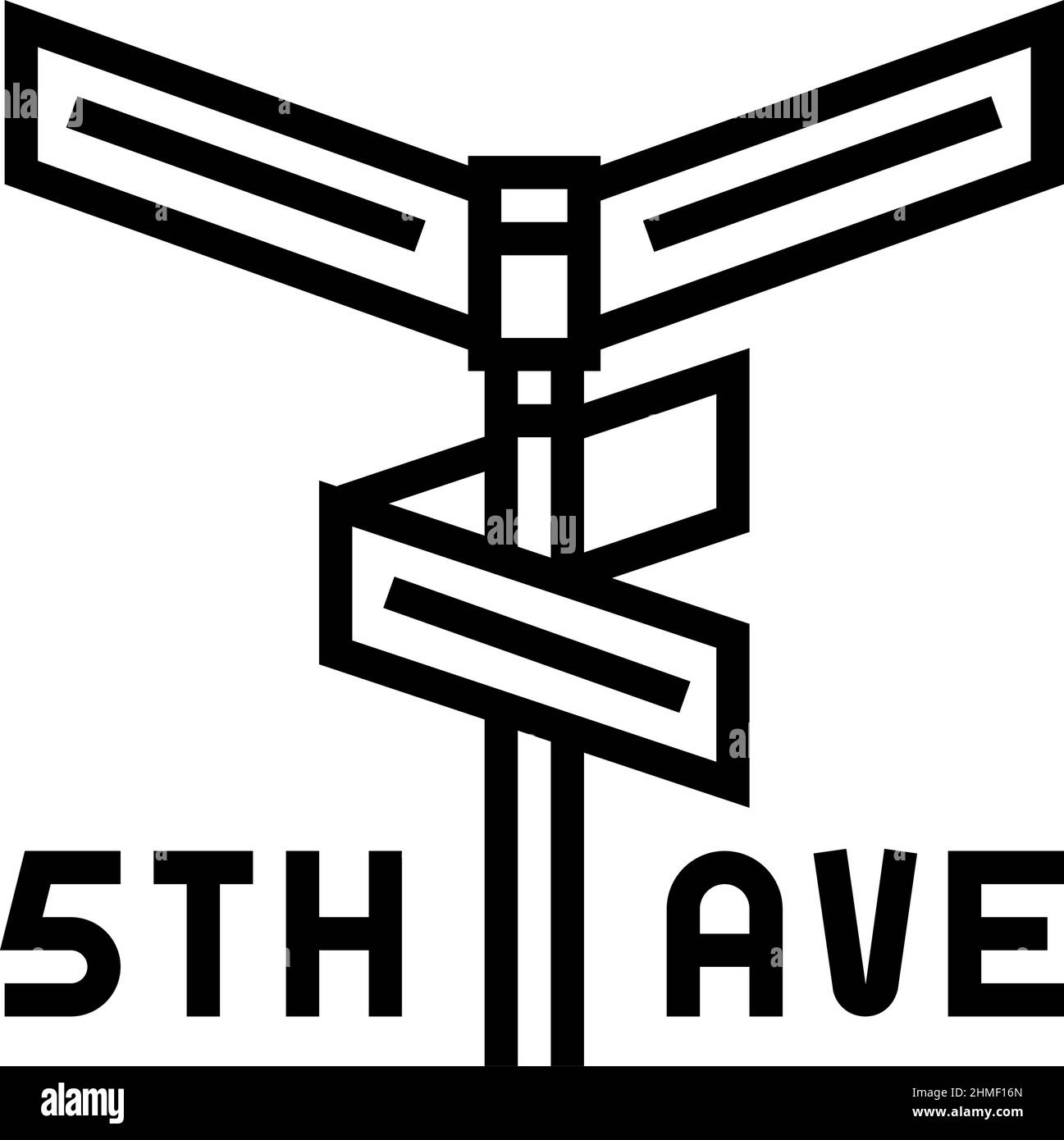 illustrazione vettoriale dell'icona della linea avenue 5th Illustrazione Vettoriale