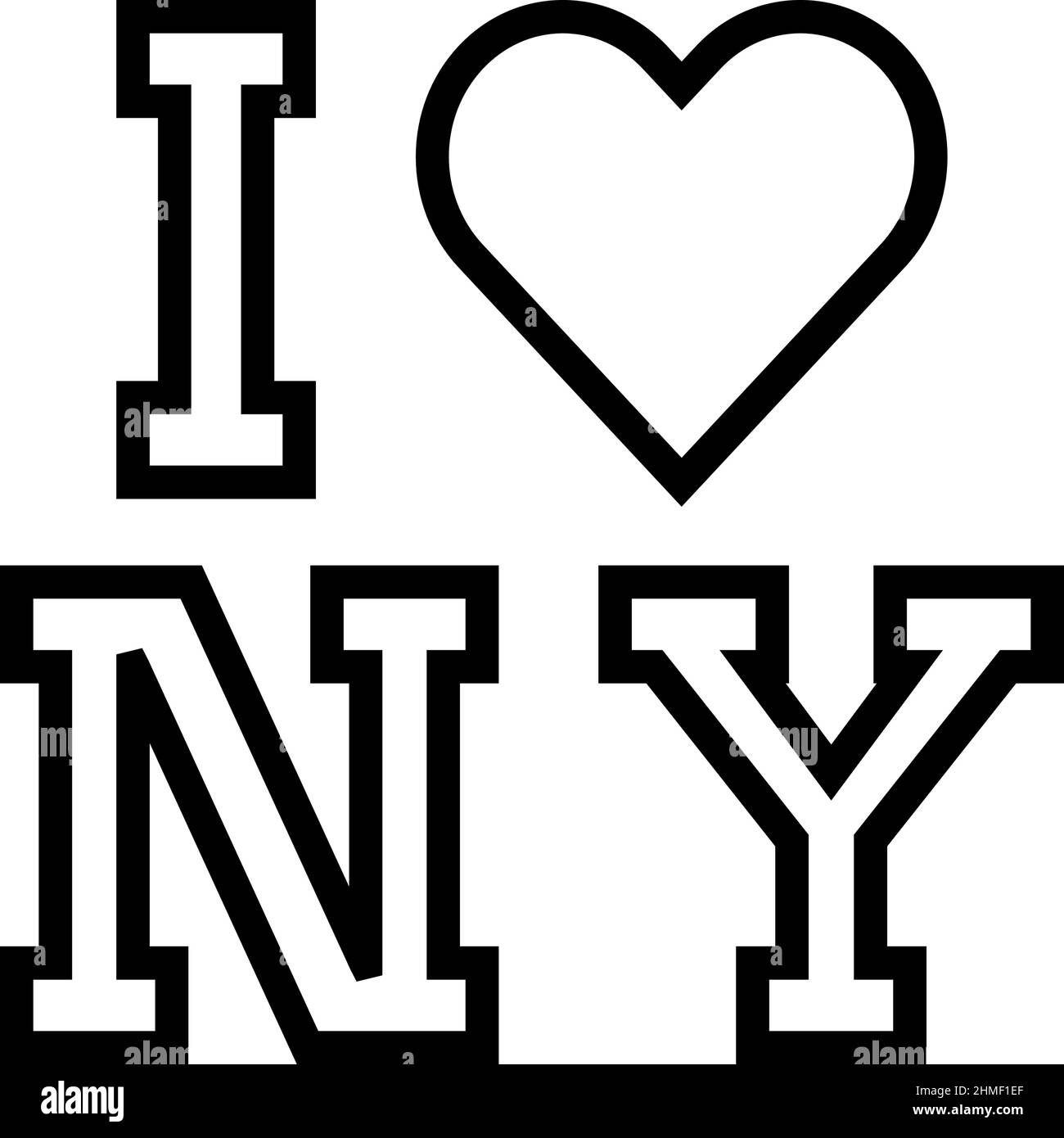 Amo l'illustrazione vettoriale dell'icona della linea di New york Illustrazione Vettoriale