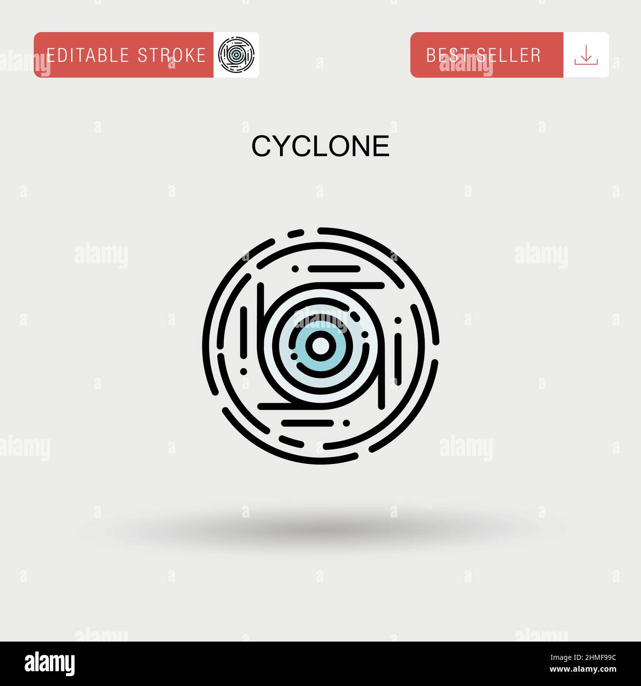 Icona del vettore semplice del ciclone. Illustrazione Vettoriale