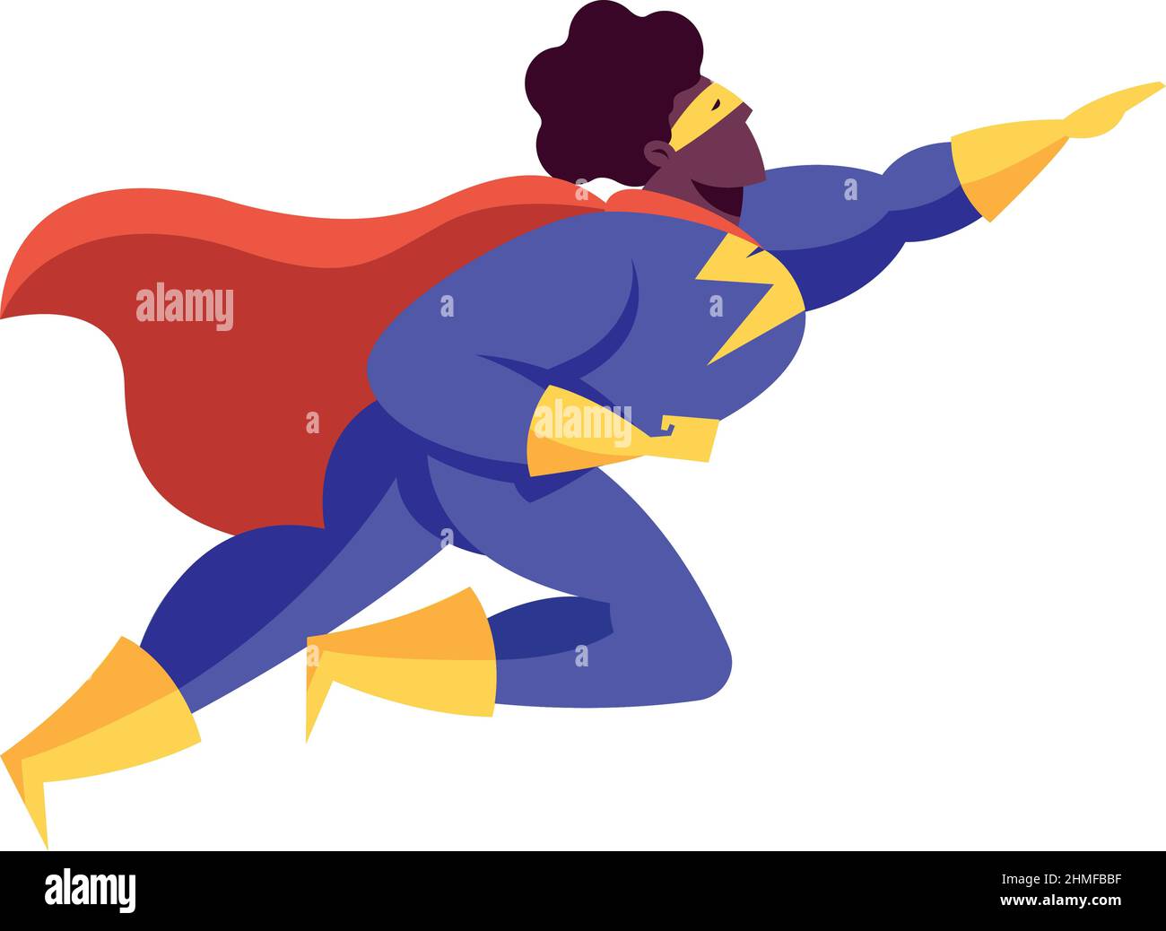volare superheroe cartoon icona piatta Illustrazione Vettoriale