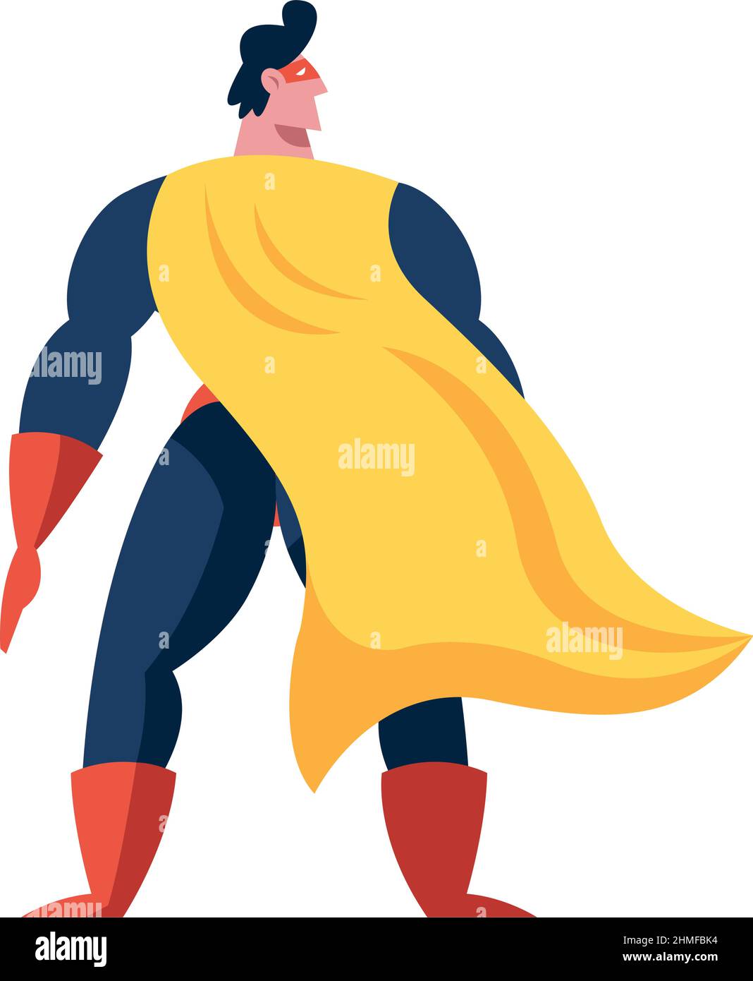 superheroe fumetto icona piatta Illustrazione Vettoriale