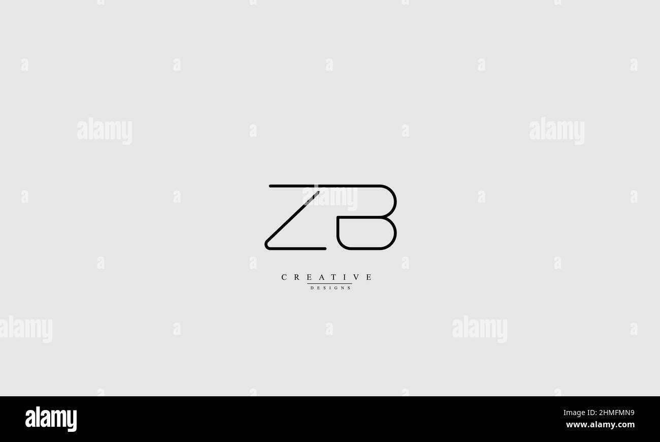 Lettere alfabetiche iniziali logo monogramma ZB BZ Z B. Illustrazione Vettoriale