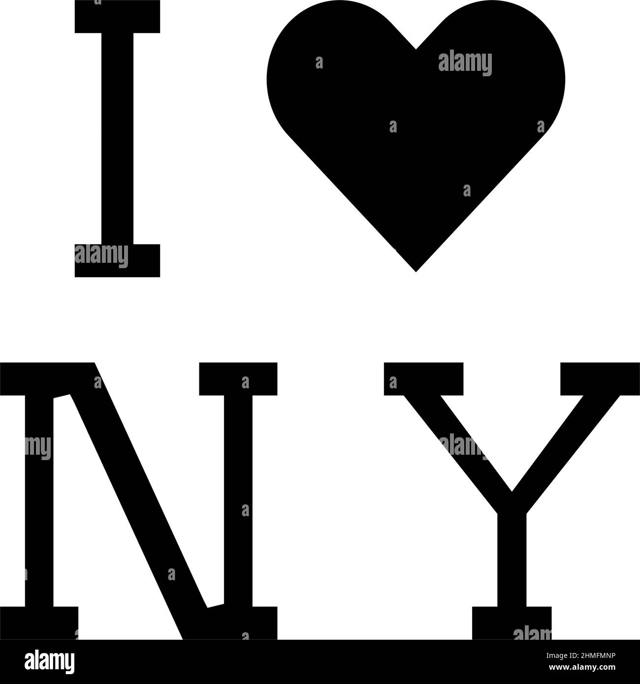 Amo l'illustrazione del vettore dell'icona del glifo di New york Illustrazione Vettoriale