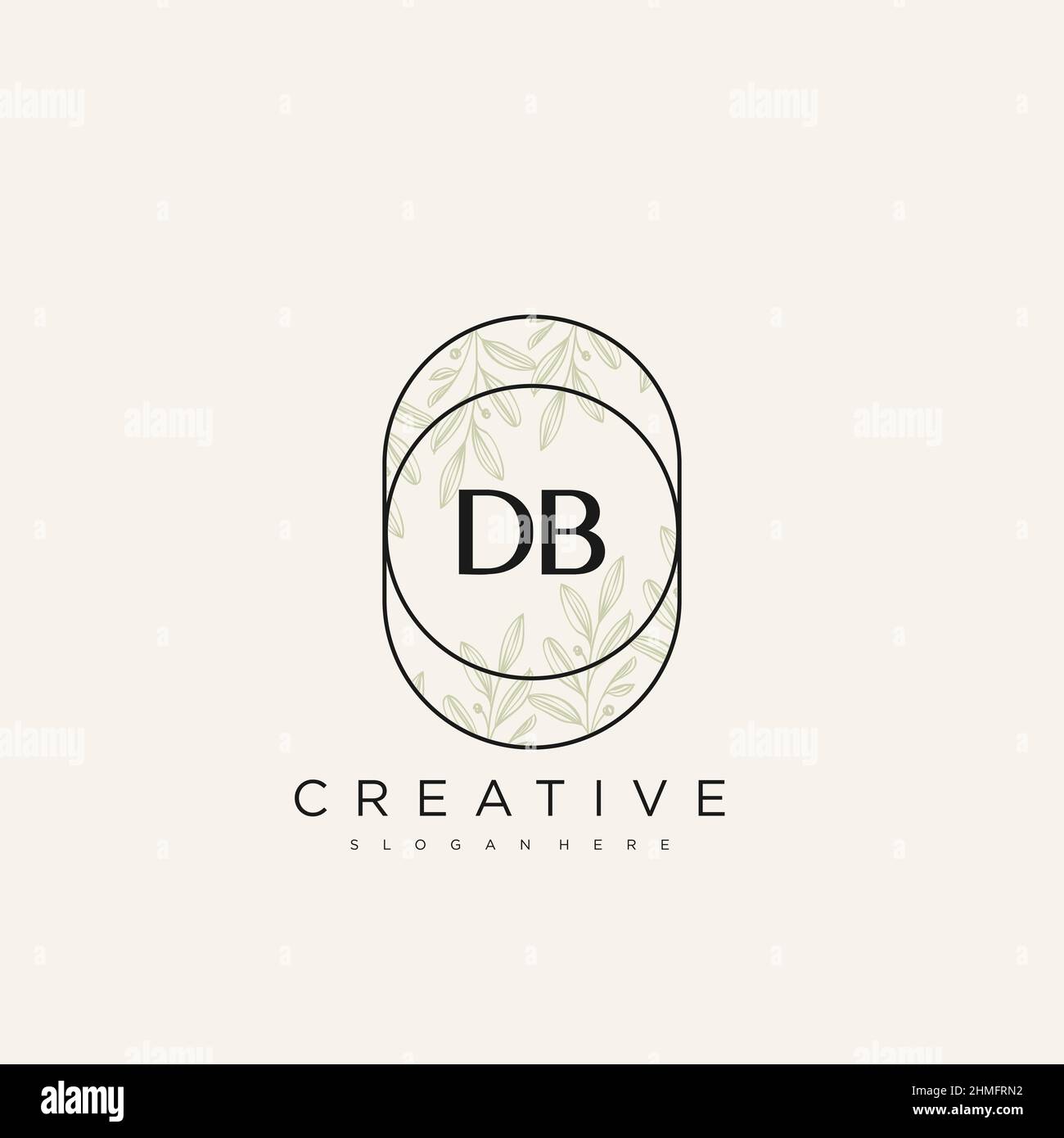 DB Initial Letter Flower Logo Template vettore premium Illustrazione Vettoriale