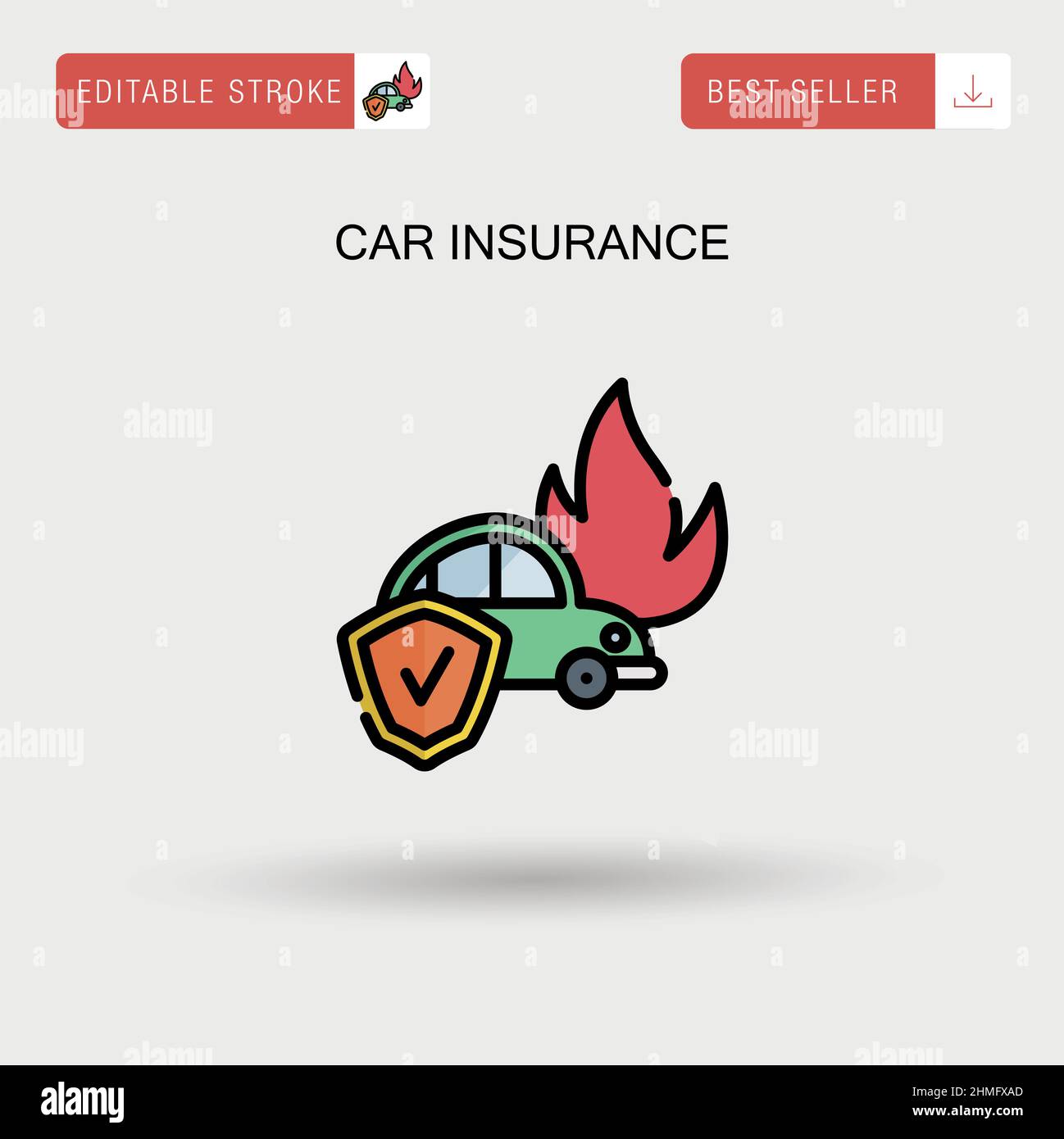 Assicurazione auto semplice vettore icona. Illustrazione Vettoriale