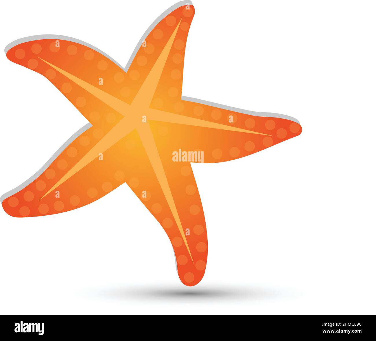 Vettore Starfish su sfondo bianco Illustrazione Vettoriale