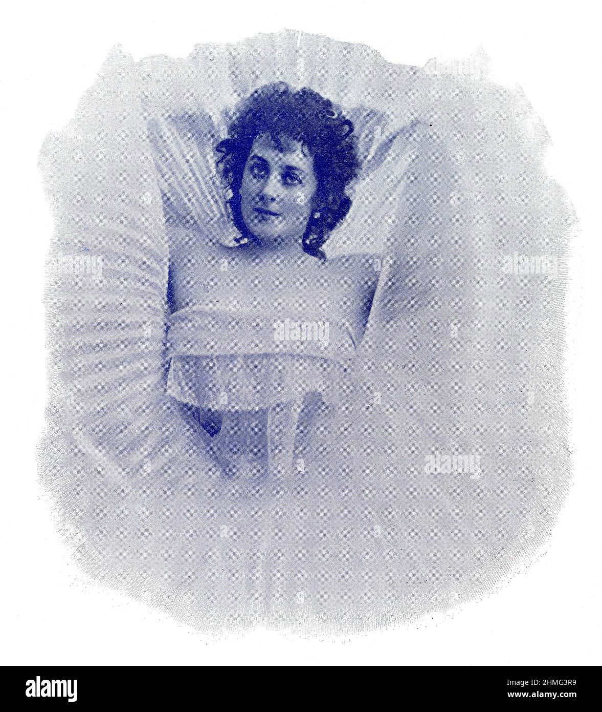Ritratto di Mademoiselle de Labounskaya - ballerina russa. Immagine della rivista teatrale francese-tedesca 'Das Album', 1898. Foto Stock
