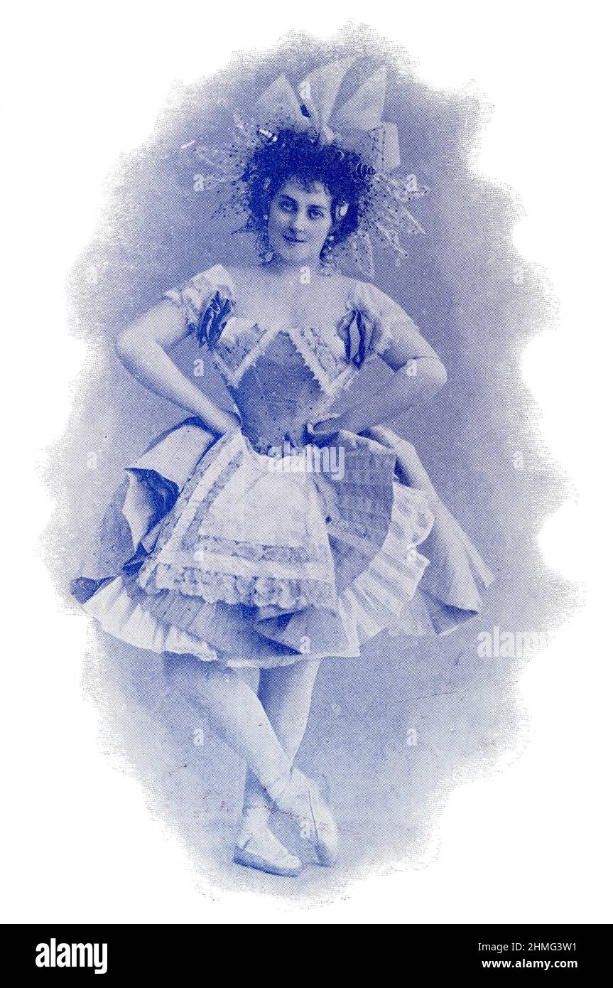 Ritratto di Mademoiselle de Labounskaya - ballerina russa. Immagine della rivista teatrale francese-tedesca 'Das Album', 1898. Foto Stock