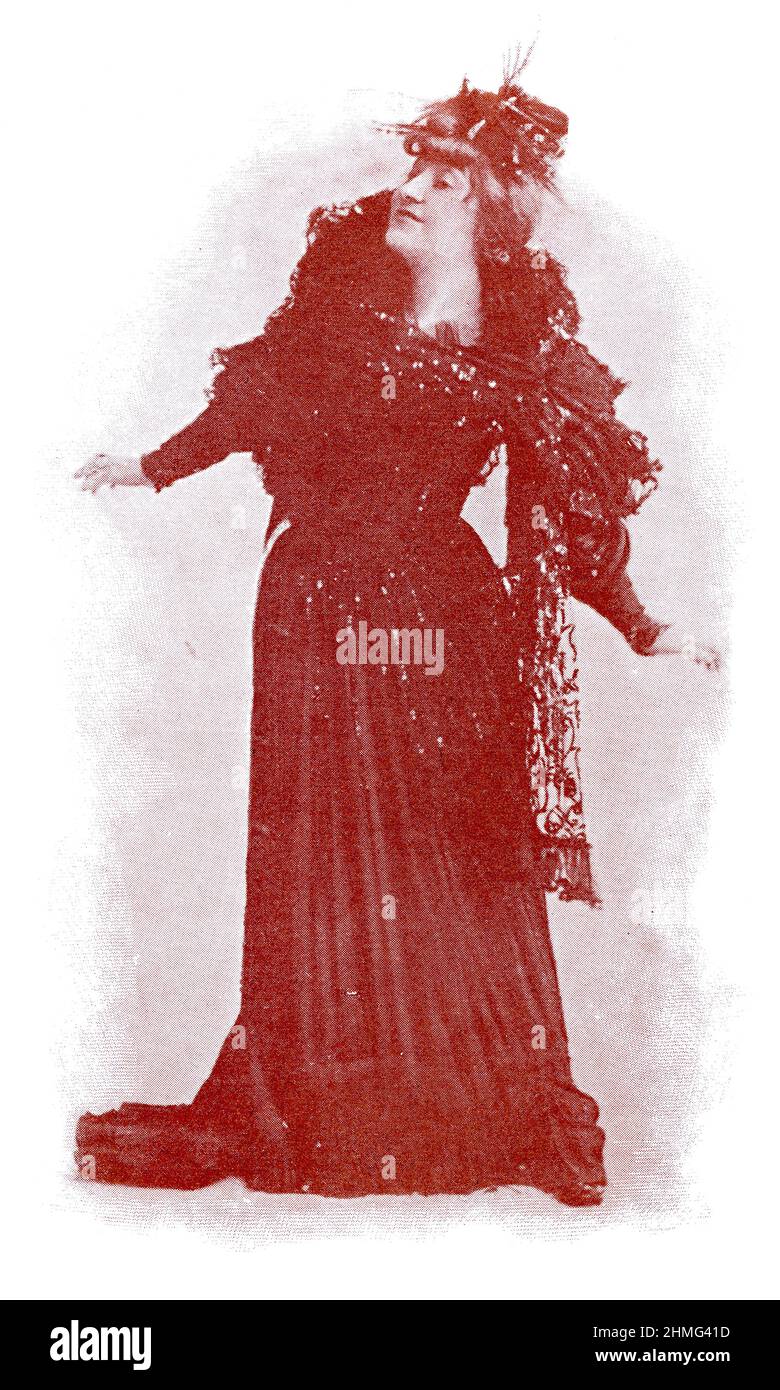 Ritratto di Georgette Leblanc, soprano operistico francese, attrice, autore. Immagine della rivista teatrale francese-tedesca 'Das Album', 1898. Foto Stock