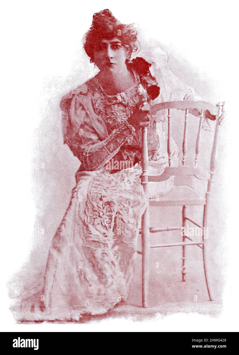 Ritratto di Georgette Leblanc, soprano operistico francese, attrice, autore. Immagine della rivista teatrale francese-tedesca 'Das Album', 1898. Foto Stock