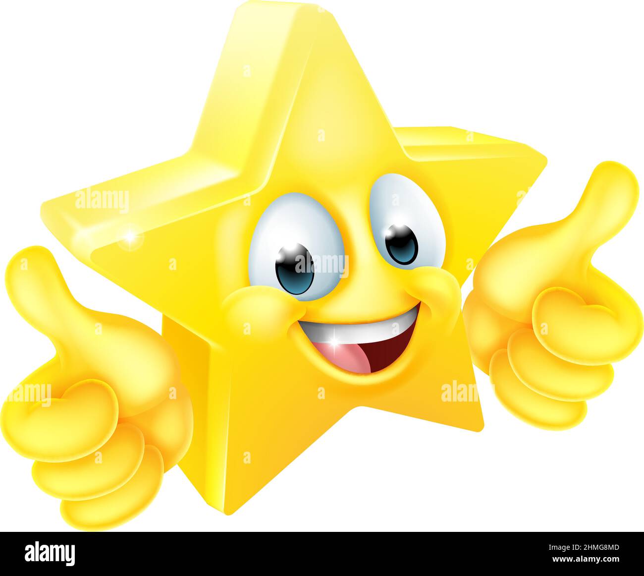 Star Thumbs Up Happy Emoticon Cartoon viso Illustrazione Vettoriale