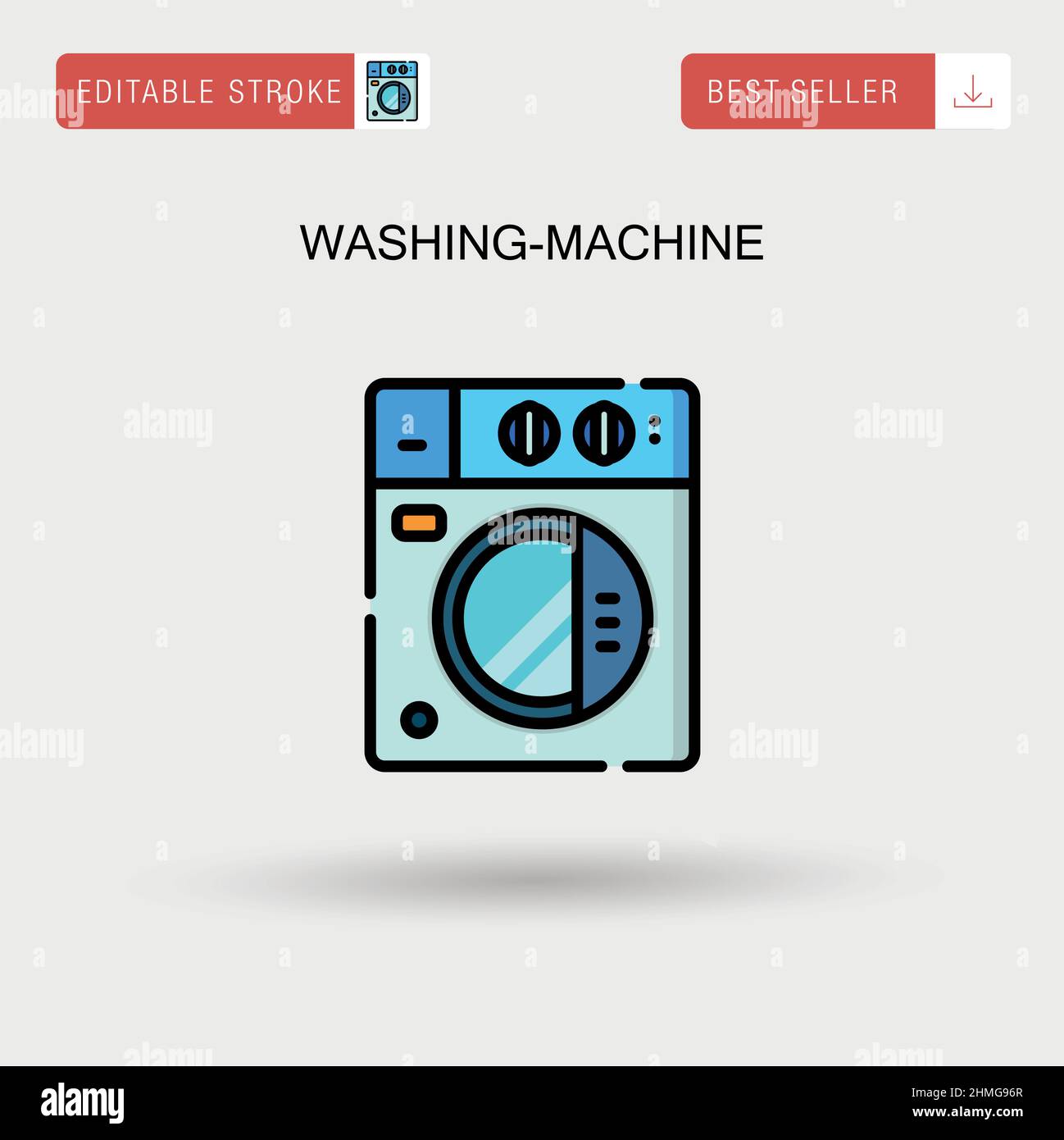 Lavatrice semplice icona vettoriale. Illustrazione Vettoriale