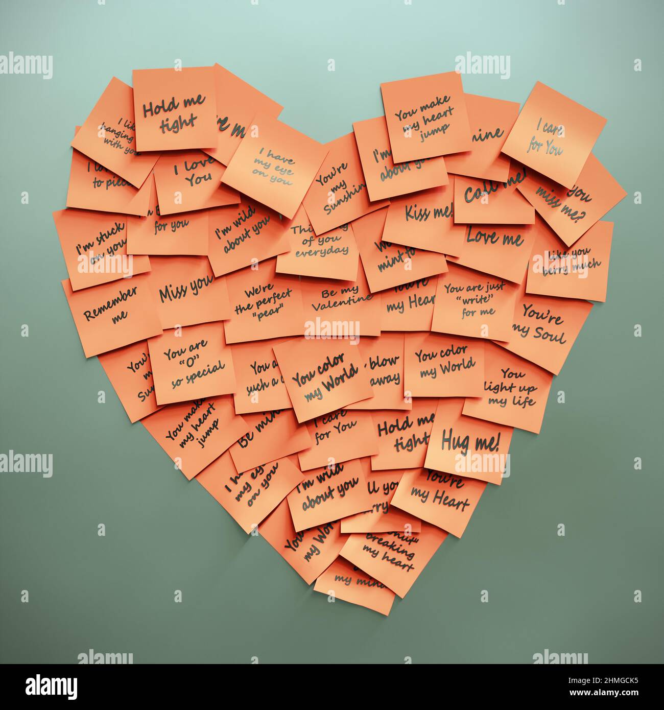 Adesivi rossi con canti stagionali che formano il cuore di San Valentino  attaccato alla superficie metallica Foto stock - Alamy