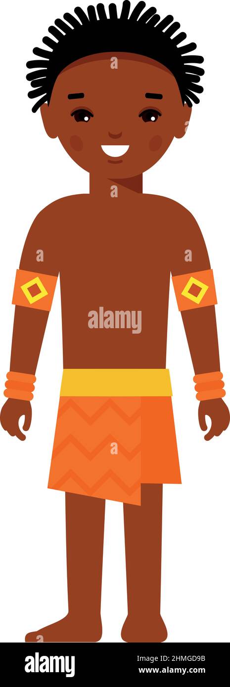 Uomini africani vestiti con costumi nazionali Illustrazione Vettoriale