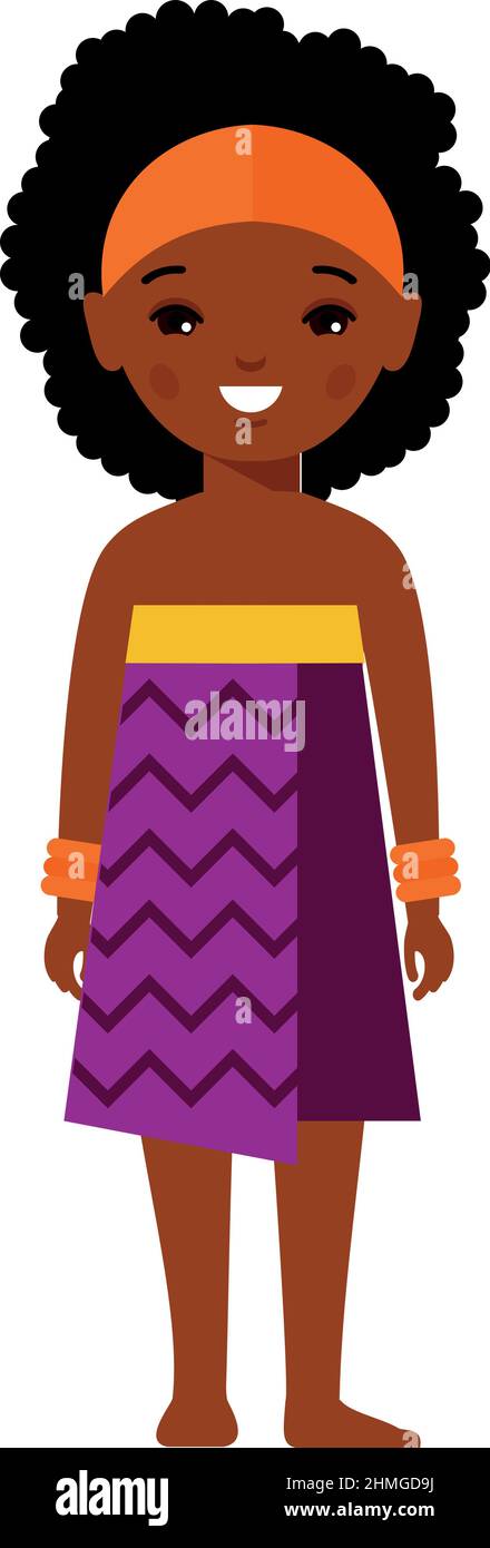 Donne africane vestite con costumi nazionali Illustrazione Vettoriale