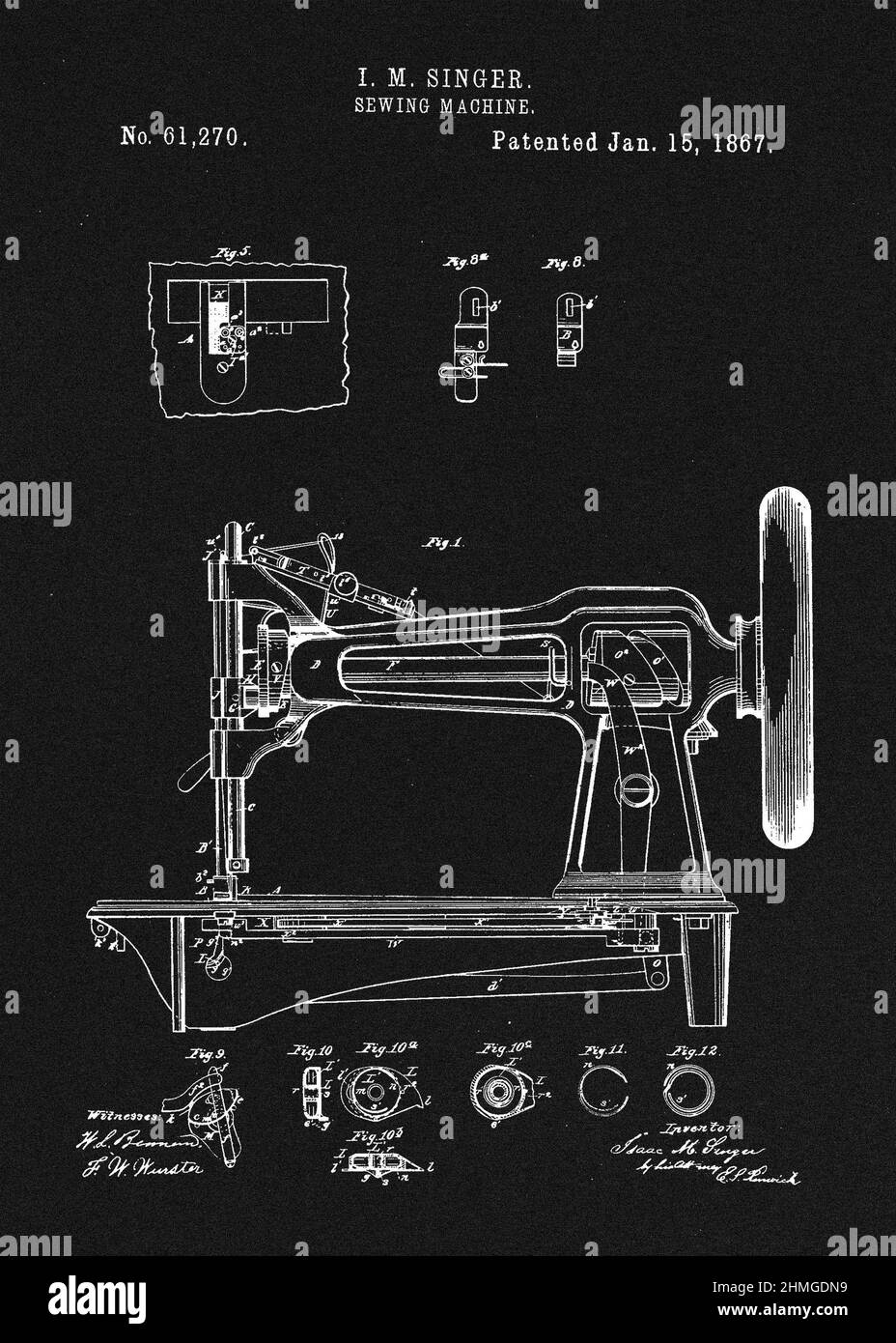 Brevetto per macchina da cucire Foto Stock