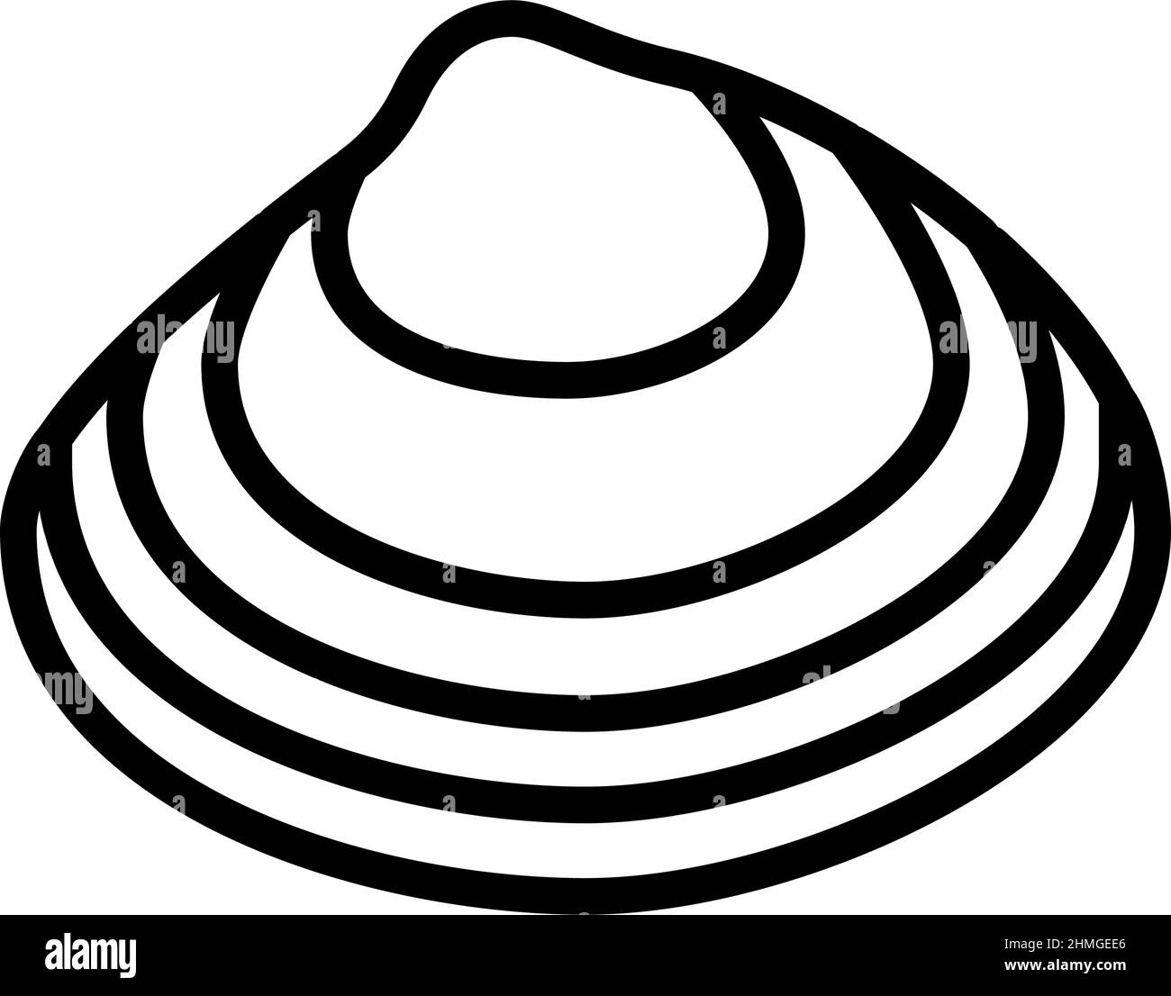 immagine vettoriale icona linea clam surf Illustrazione Vettoriale