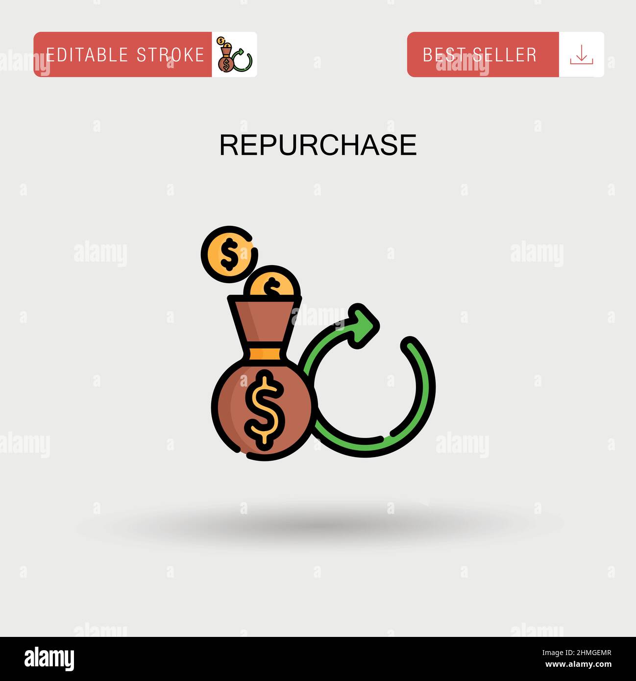 Riacquista icona vettore semplice. Illustrazione Vettoriale