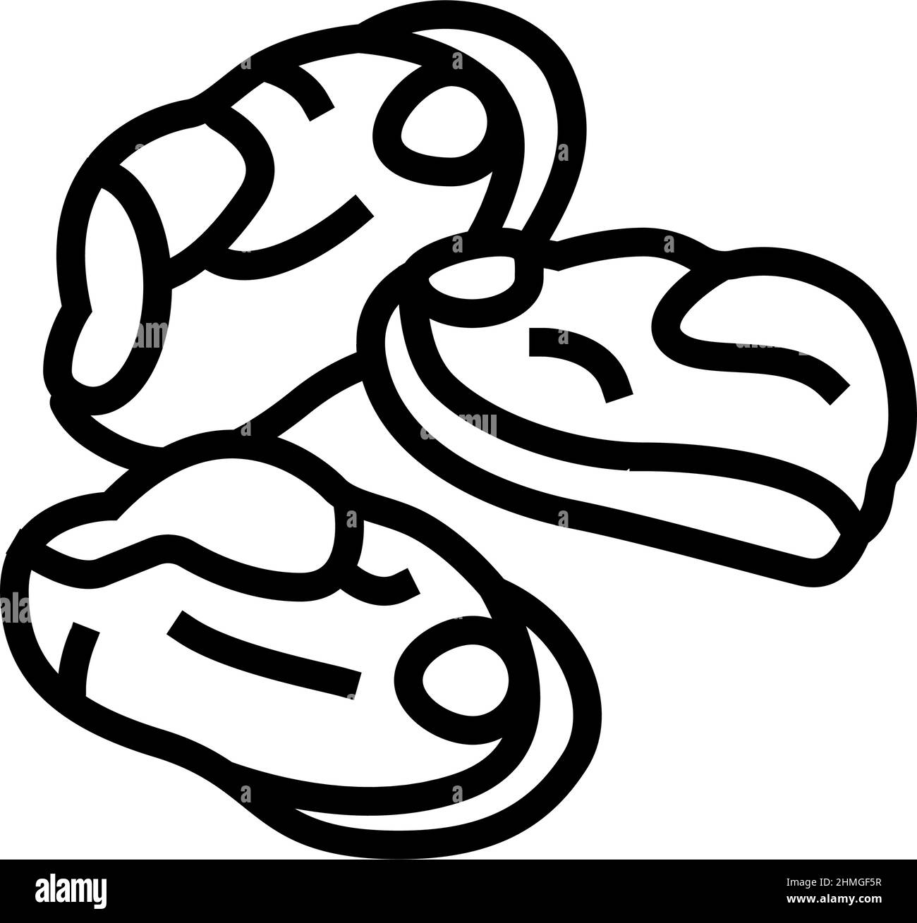 illustrazione vettoriale dell'icona della linea di muschio pelata Illustrazione Vettoriale