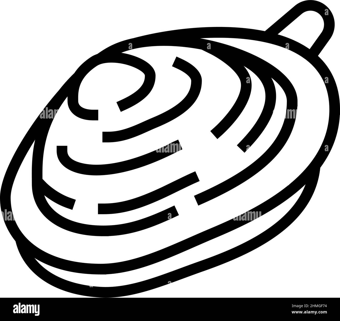 illustrazione vettoriale dell'icona della linea di clam shell morbida Illustrazione Vettoriale