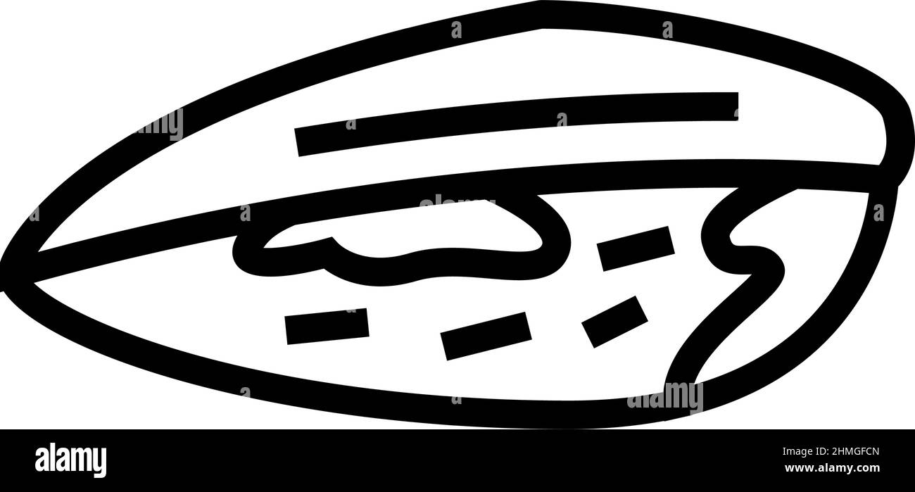 illustrazione vettoriale dell'icona della linea di shell chiusa del muschio Illustrazione Vettoriale