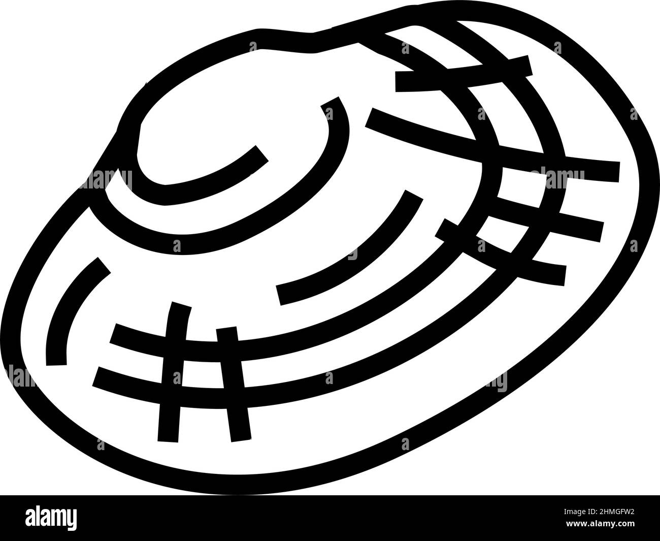 illustrazione vettoriale dell'icona della linea clam di manila Illustrazione Vettoriale