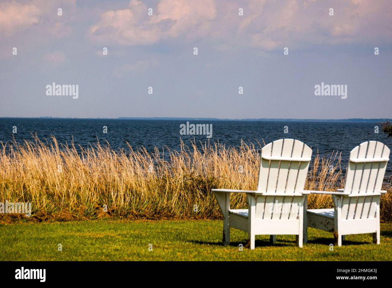 Chesapeake Bay da Tilghman Island nel Maryland. Foto Stock