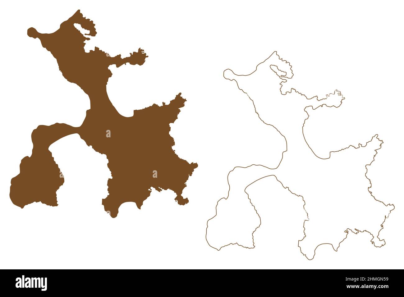 Isola di Stronsay (Regno Unito di Gran Bretagna e Irlanda del Nord, Scozia, Orkney) illustrazione vettoriale mappa, schizza isola di Stronsay mappa Illustrazione Vettoriale