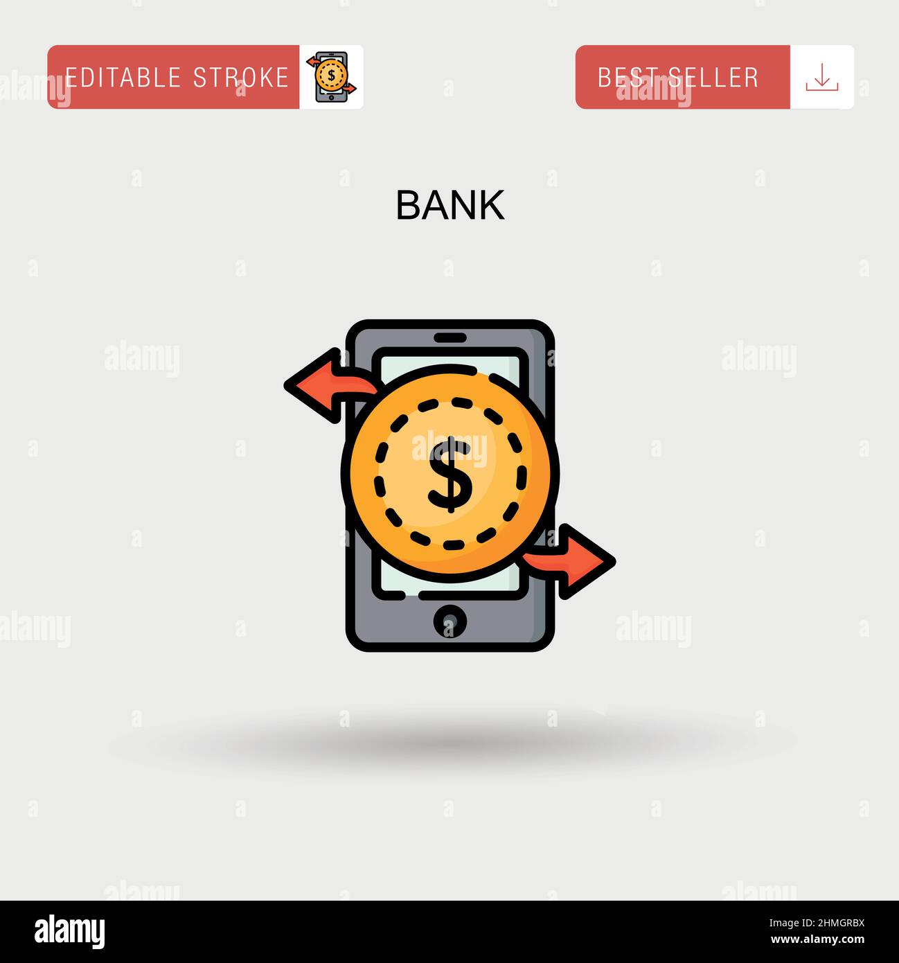 Icona vettore Banca semplice. Illustrazione Vettoriale