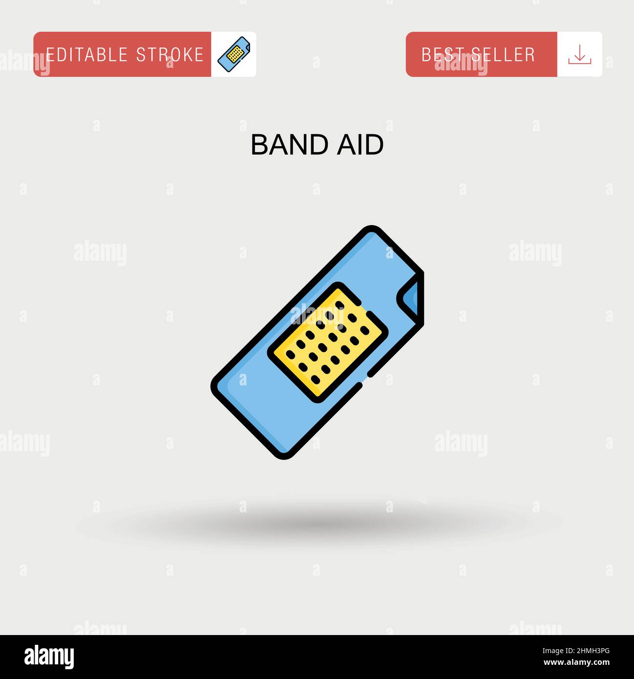 Icona vettore semplice banda AID. Illustrazione Vettoriale