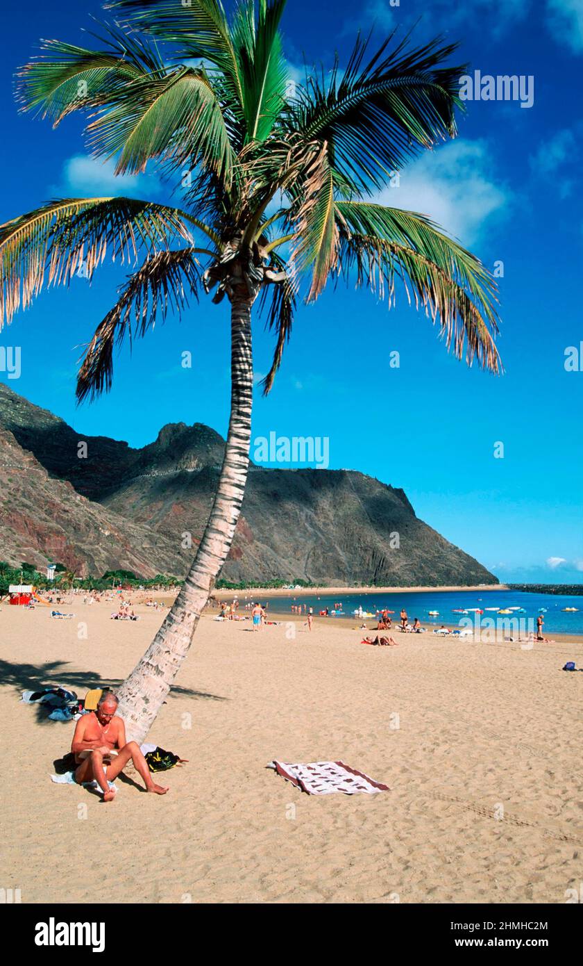 Spiaggia di Las Teresitas vicino a San Andres, Tenerife, Isole Canarie, Spagna Foto Stock