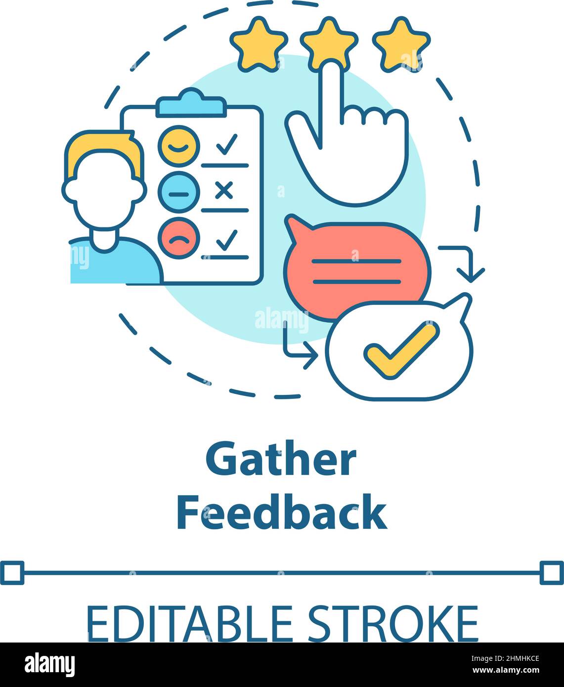 Icona del concetto di raccolta dei feedback Illustrazione Vettoriale