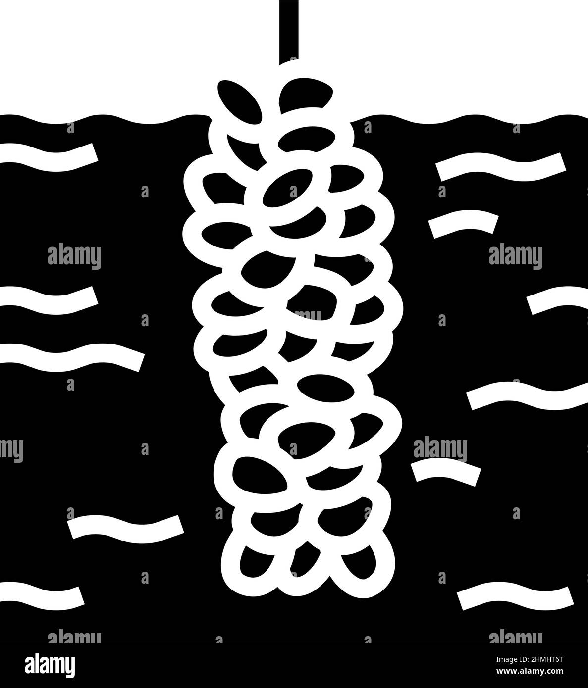 illustrazione del vettore dell'icona del glyph della mussel di produzione Illustrazione Vettoriale