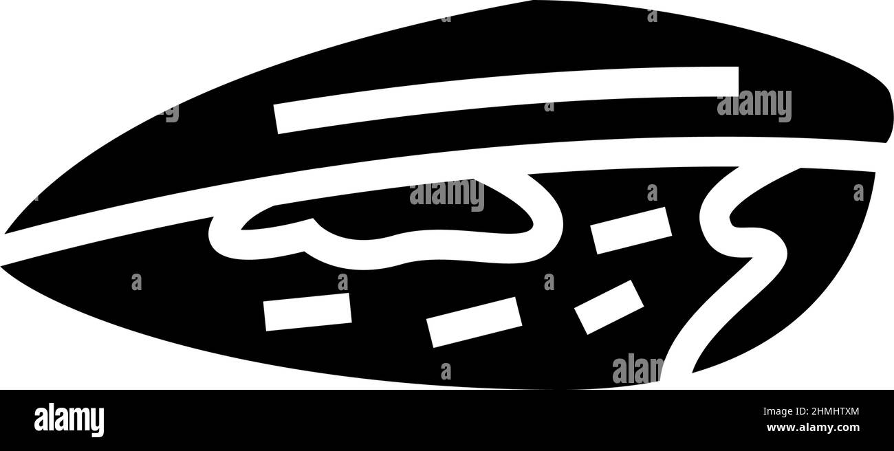 illustrazione del vettore dell'icona glifo della shell chiusa di mussel Illustrazione Vettoriale