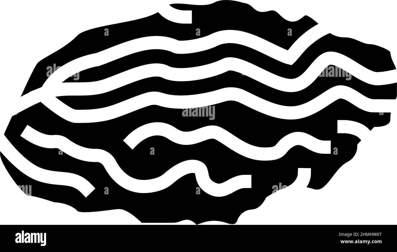 illustrazione del vettore dell'icona glyph a shell chiusa di oyster Illustrazione Vettoriale