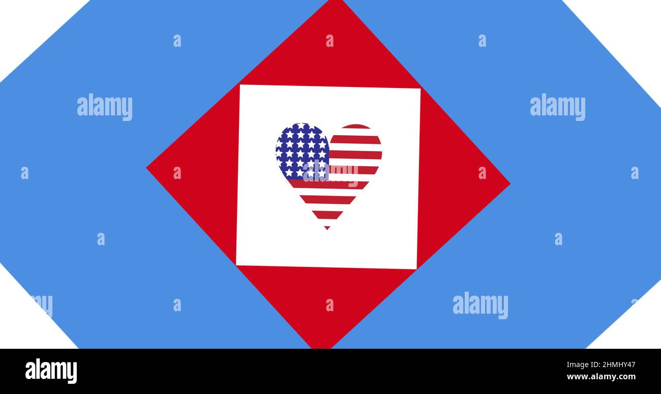 Immagine dei colori rosso cuore, bianco e blu della bandiera americana Foto Stock