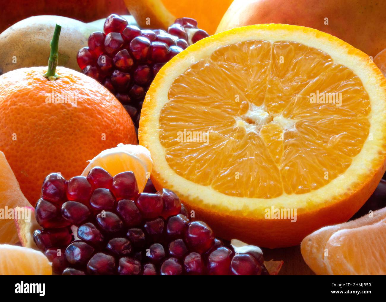 Primo piano di un gruppo di frutta Foto Stock