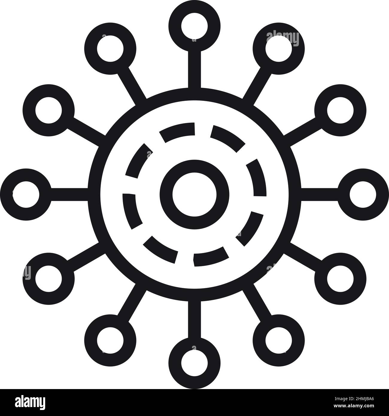 Icona di connessione. Segnale hub di rete. Sistema di condivisione della tecnologia Illustrazione Vettoriale