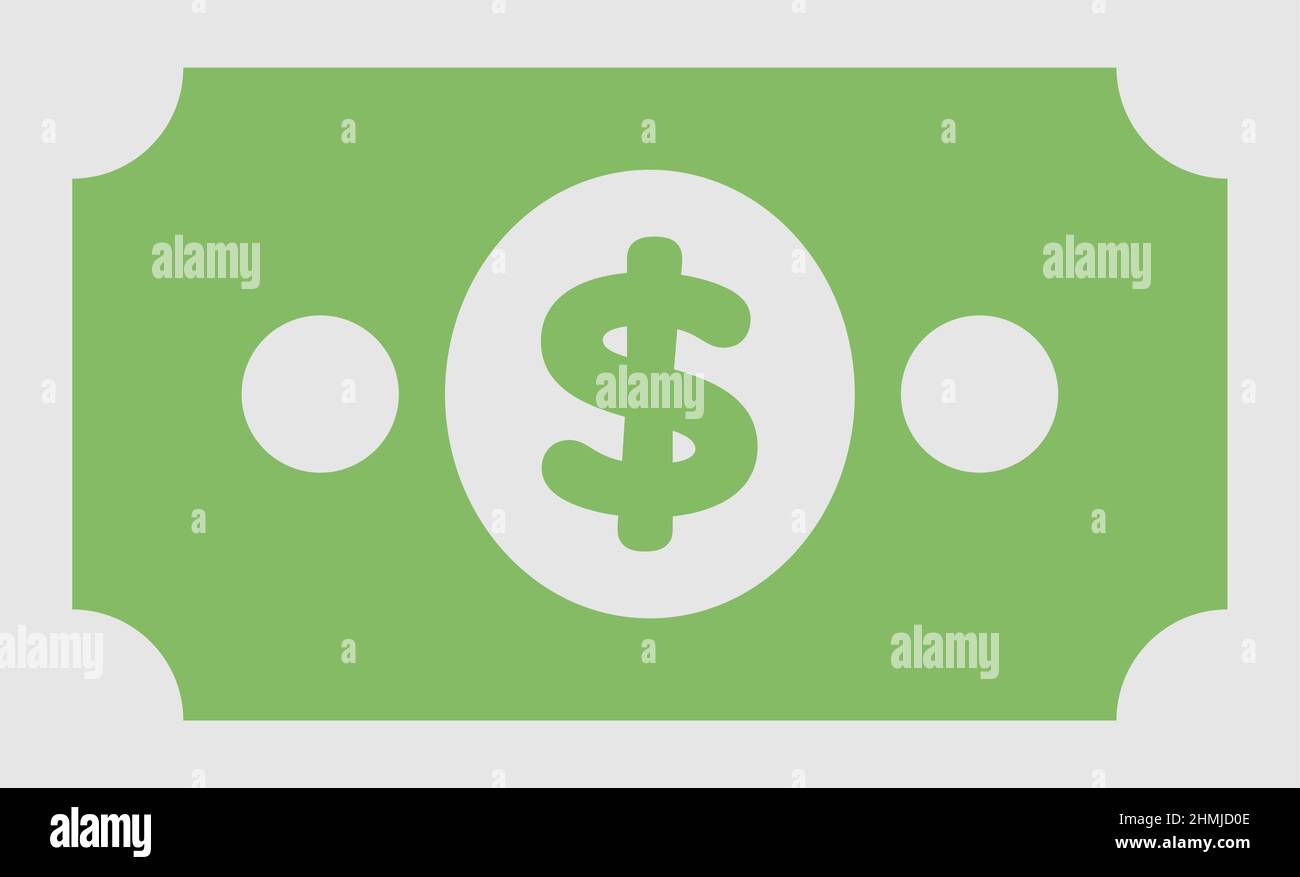 semplice simbolo di bolletta del dollaro isolato su sfondo bianco, illustrazione vettoriale Illustrazione Vettoriale