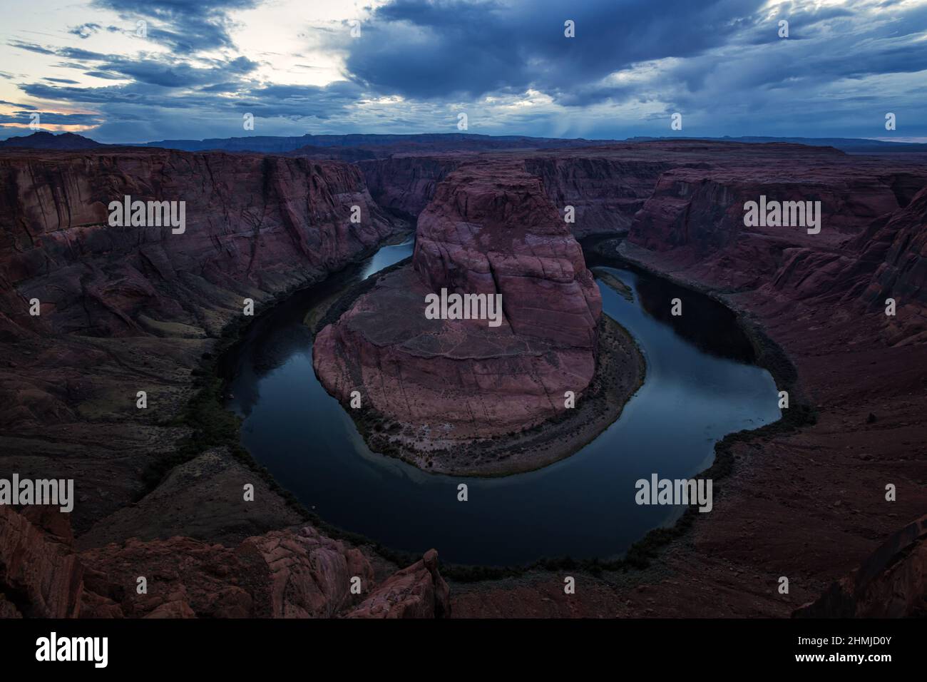 Tramonto a Horseshoe Bend Foto Stock