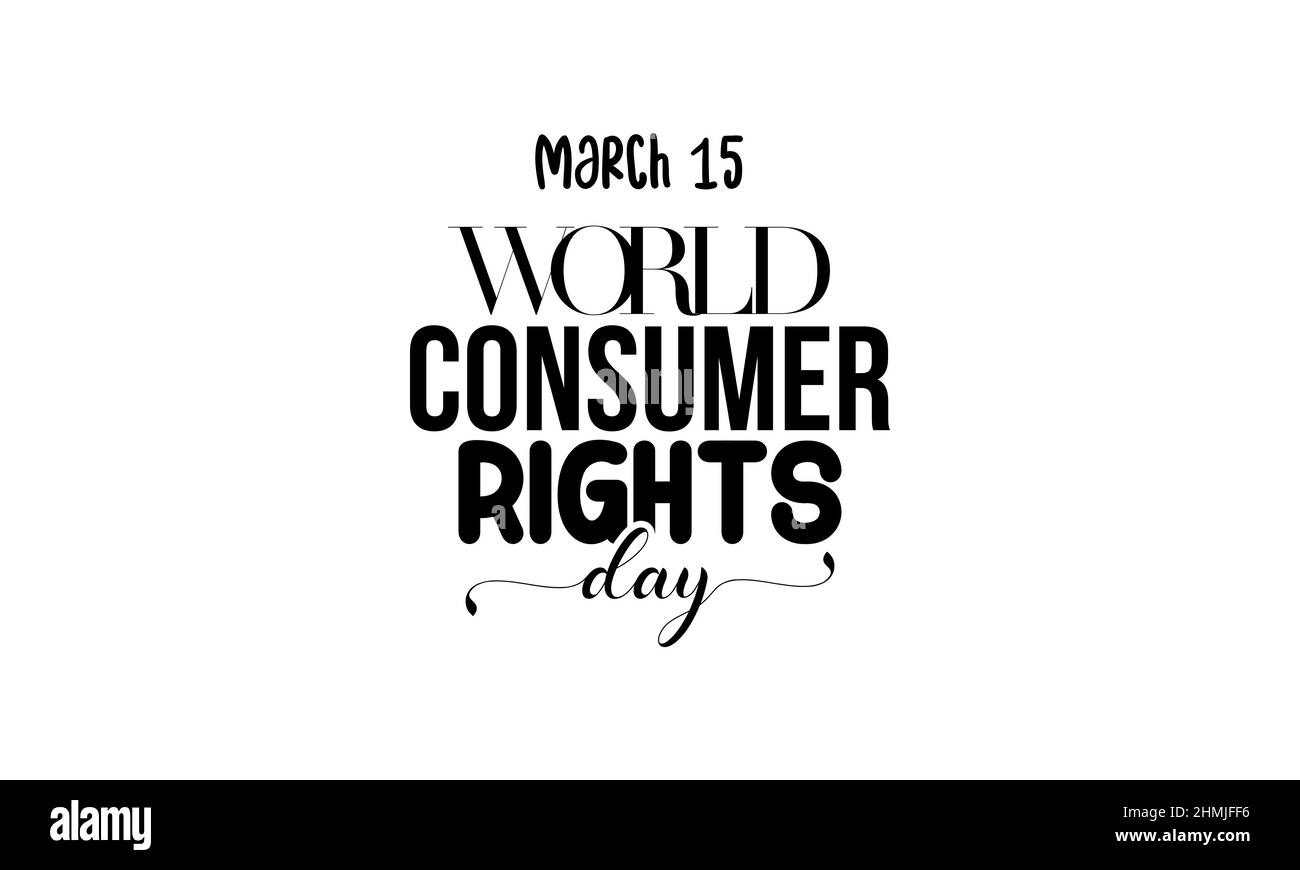Giornata mondiale dei diritti dei consumatori. Business of honesty pennello calligraphy concetto modello vettoriale per banner, carte, poster, sfondo. Illustrazione Vettoriale