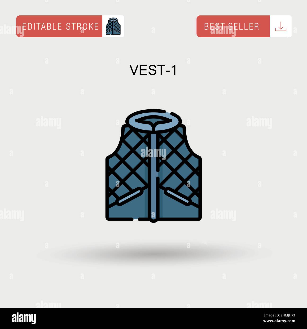 Icona vettore semplice di Vest-1. Illustrazione Vettoriale