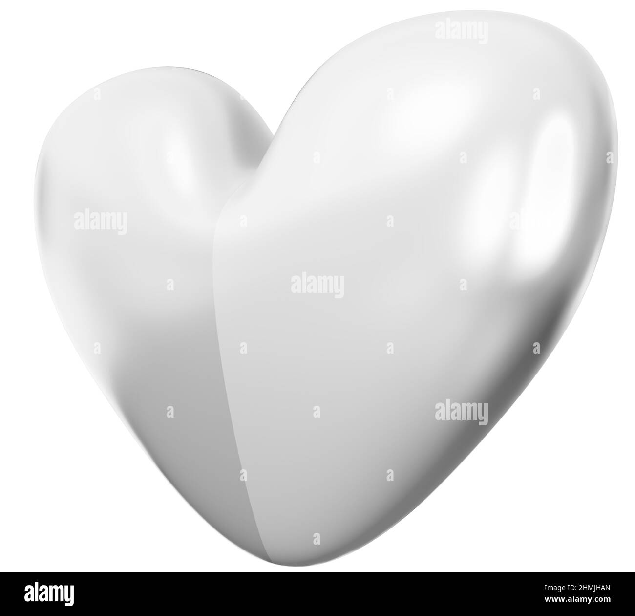 Heart Isolated - 2 mezzi montati insieme - 3D rendering Foto Stock