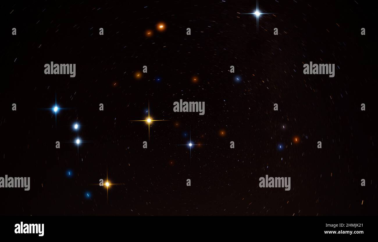 Parte della galassia della Via Lattea nel cielo notturno. Paesaggio del cielo stellato notte. Foto Stock