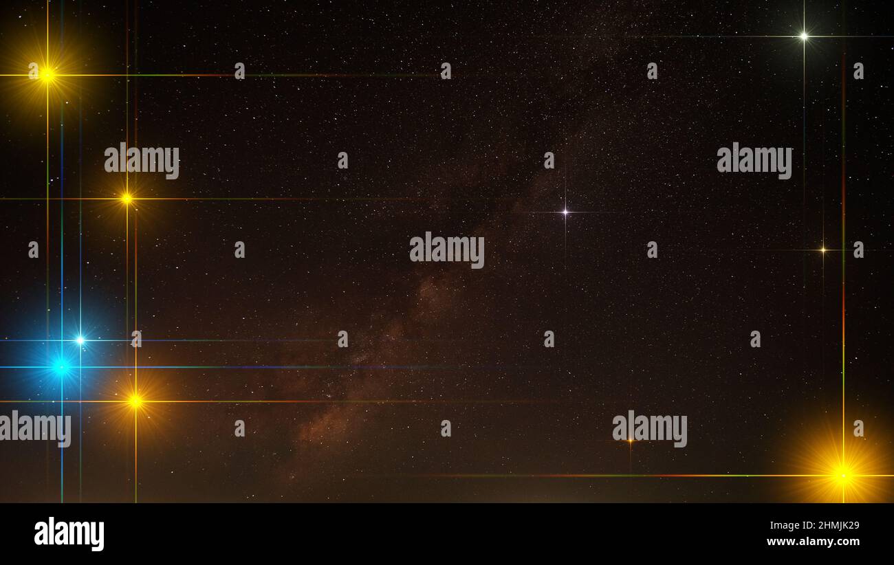 Parte della galassia della Via Lattea nel cielo notturno. Paesaggio del cielo stellato notte. Foto Stock