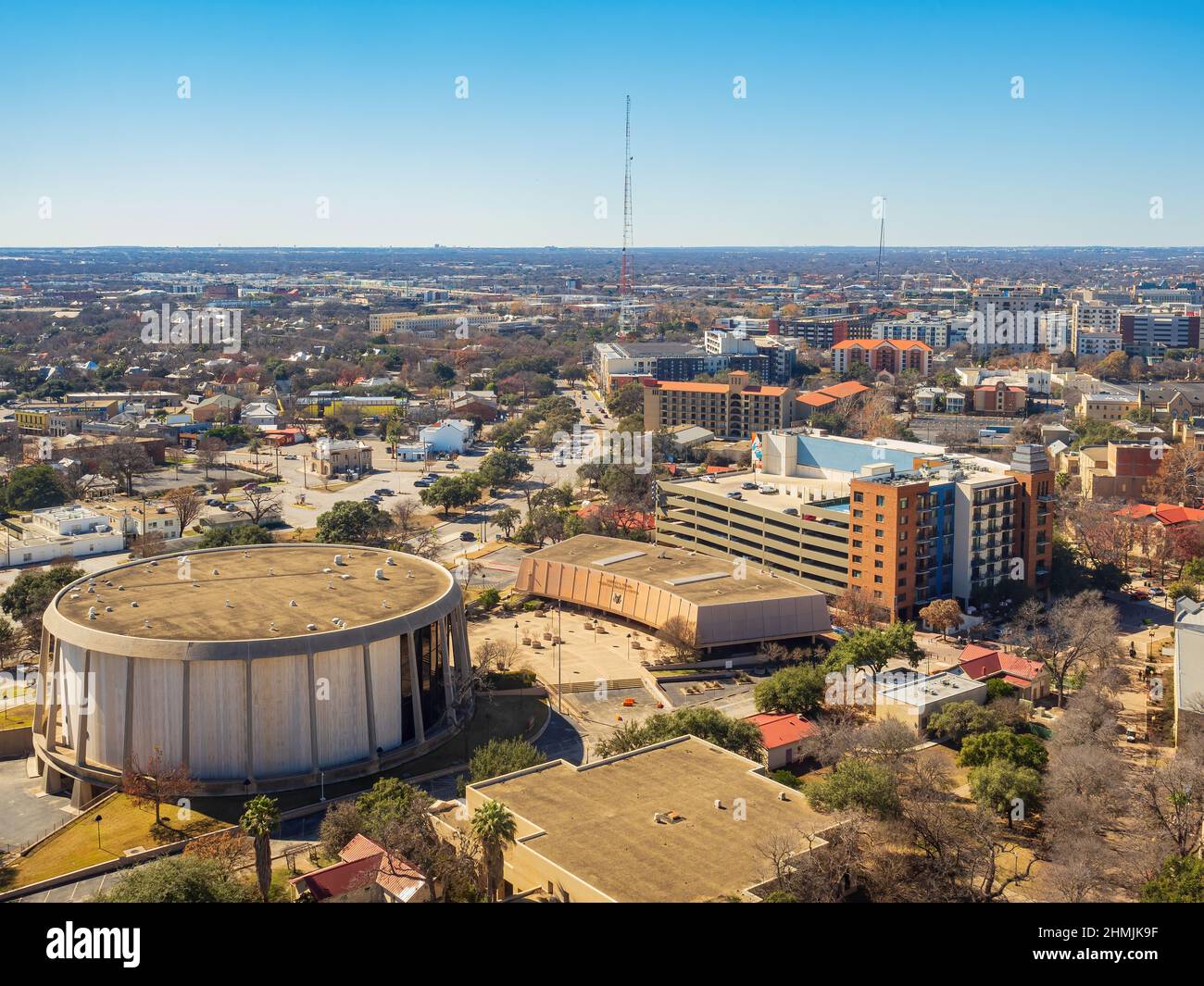 Vista ad alto angolo del paesaggio cittadino del Texas Foto Stock
