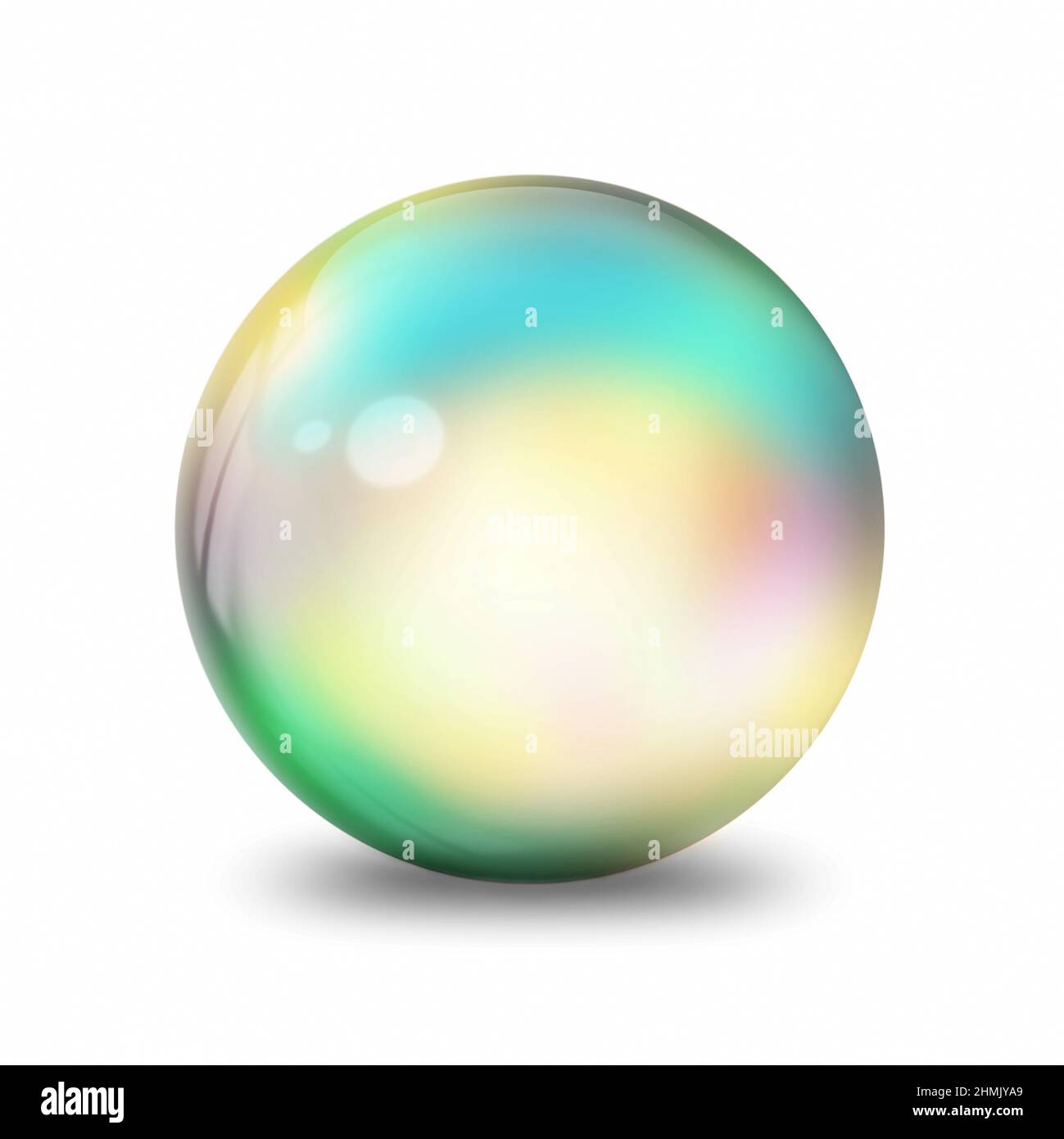 Sfera colorata su sfondo bianco Foto Stock